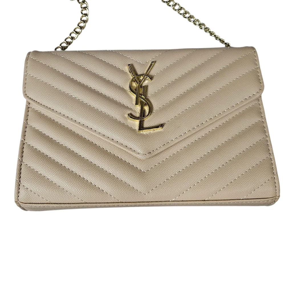 Yves Saint Laurent Cream Quilted Wallet Purse - Picture 4 of 16